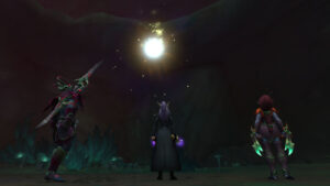 A hardcore character standing among others in the dark